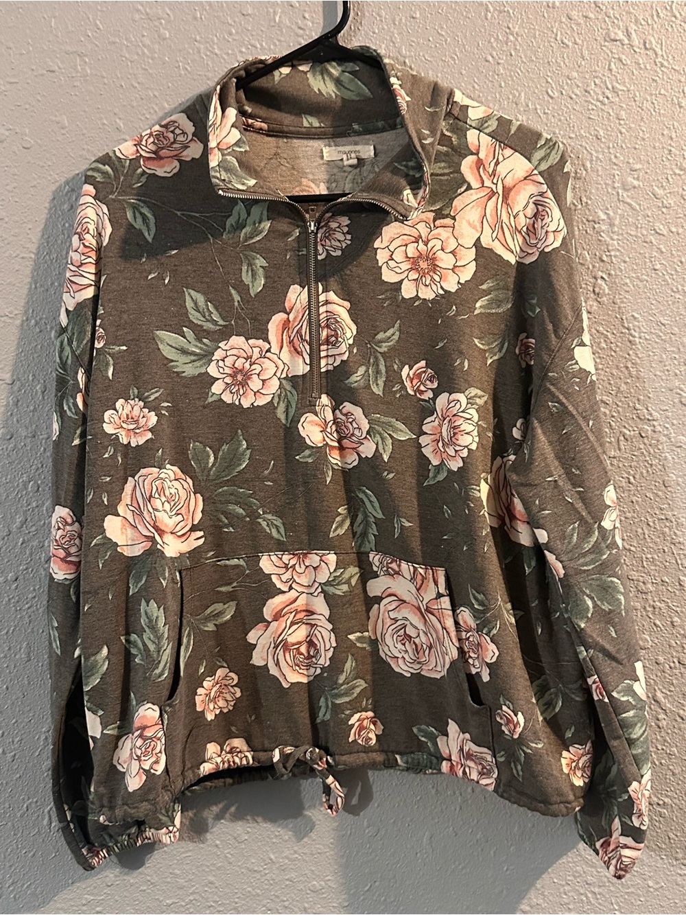 Floral Half-Zip Pullover